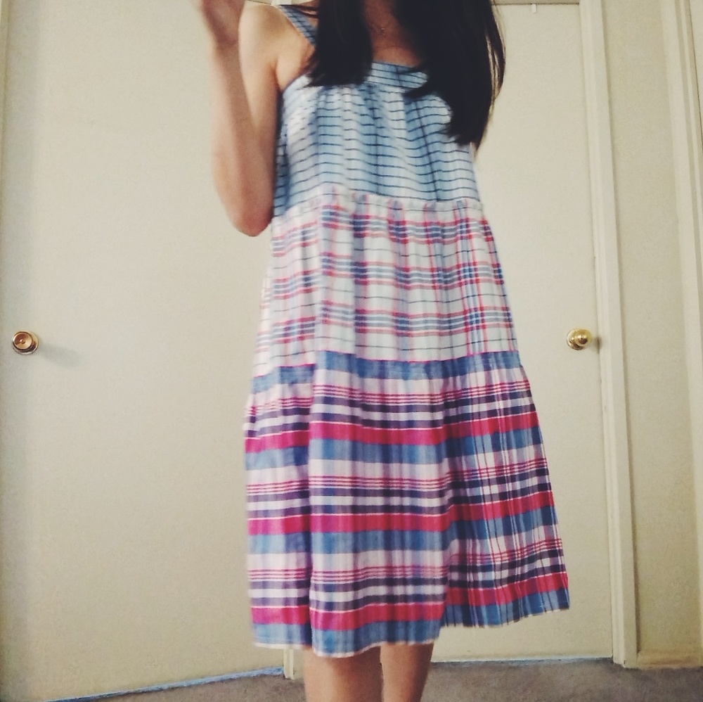 NWT 🇫🇷 APC Madras Tiered Plaid Dress